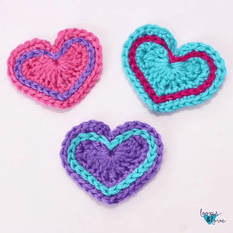 free crochet heart patterns
