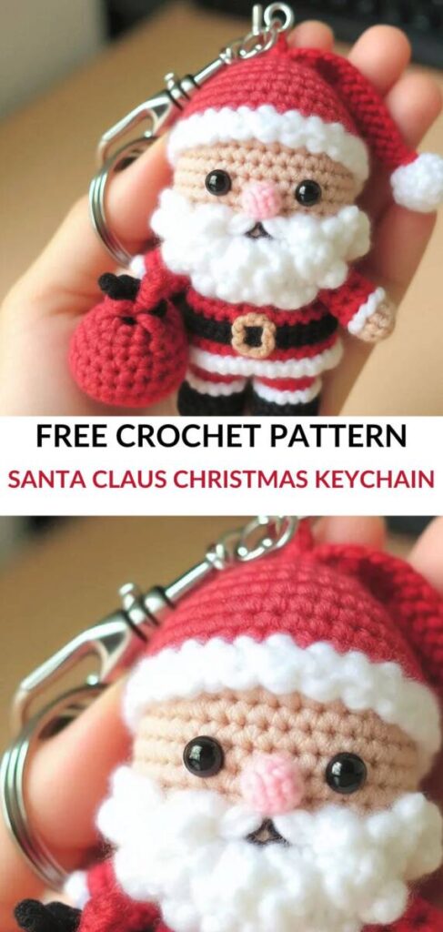 Free Crochet Christmas keychain Pattern Pinterest 
