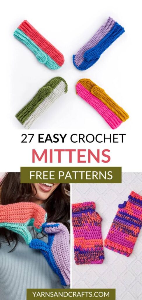 Free crochet mitten patterns Pinterest