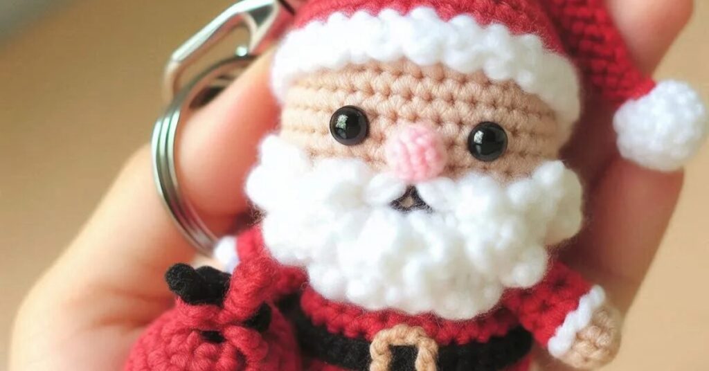Free Crochet Christmas Keychain Pattern Featured Image