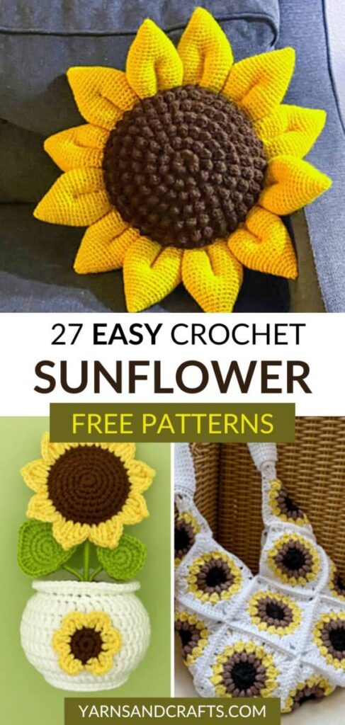 Free crochet sunflower patterns Pinterest
