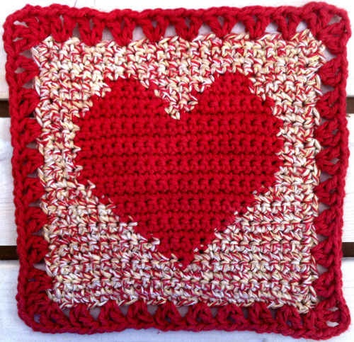 Free Crochet Granny Square Heart Pattern