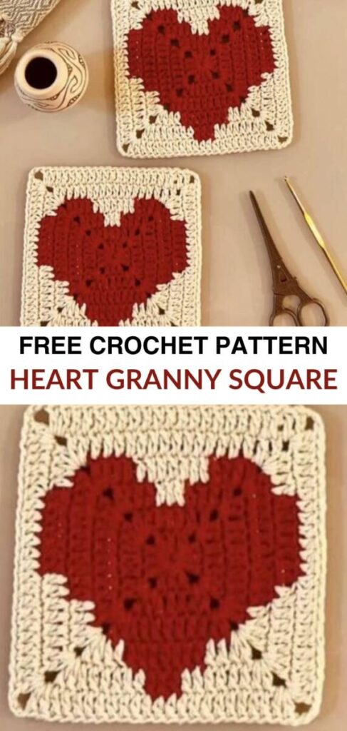 Free Crochet Granny Square Heart Patterns Pinterest