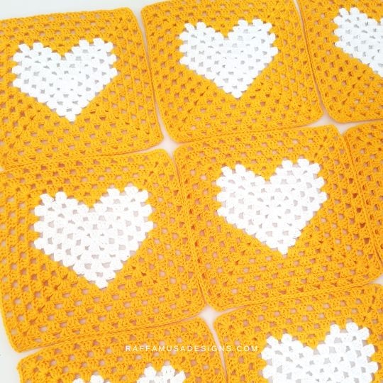 Free Crochet Granny Square Heart Pattern