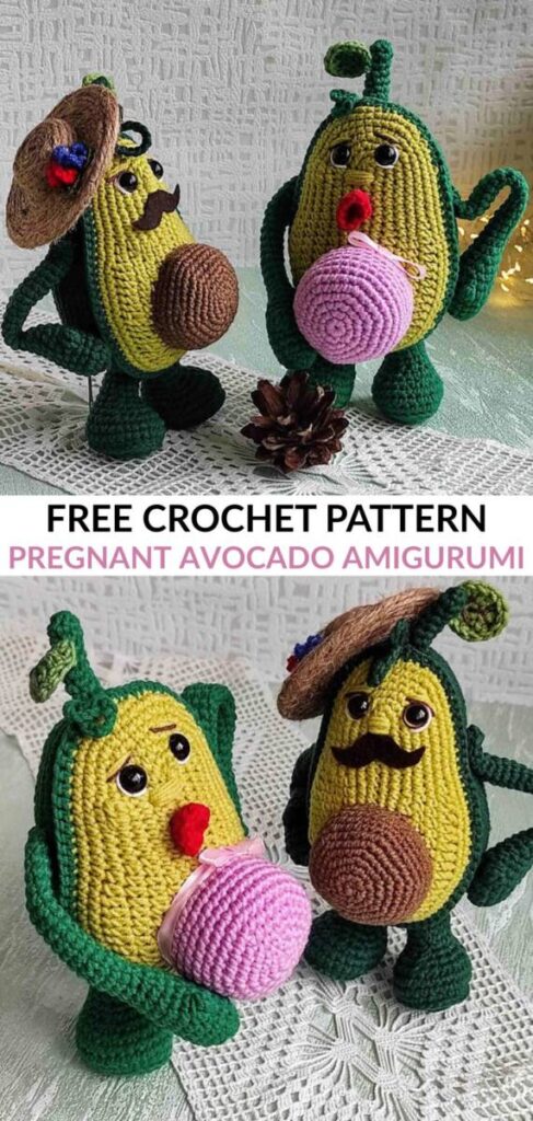 Free Amigurumi Crochet Avocado Pattern Pinterest 