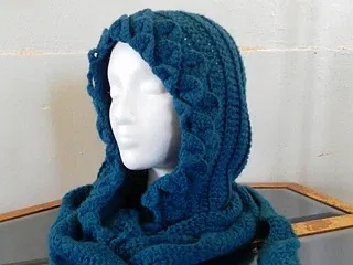 free crochet hooded scarf patterns
