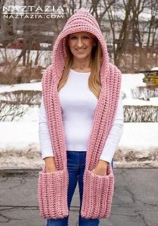 free crochet hooded scarf patterns