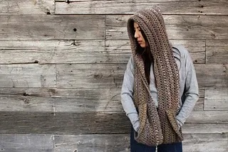 free crochet hooded scarf patterns