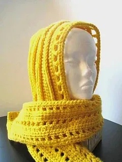 free crochet hooded scarf patterns