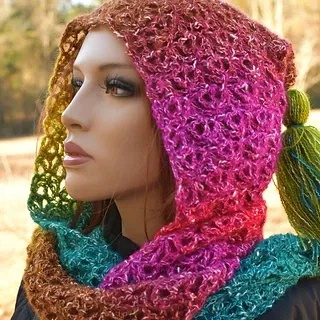 free crochet hooded scarf patterns