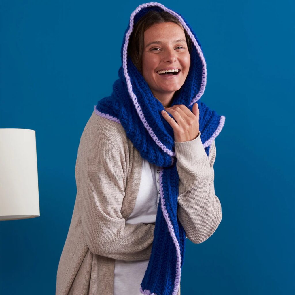 free crochet hooded scarf patterns