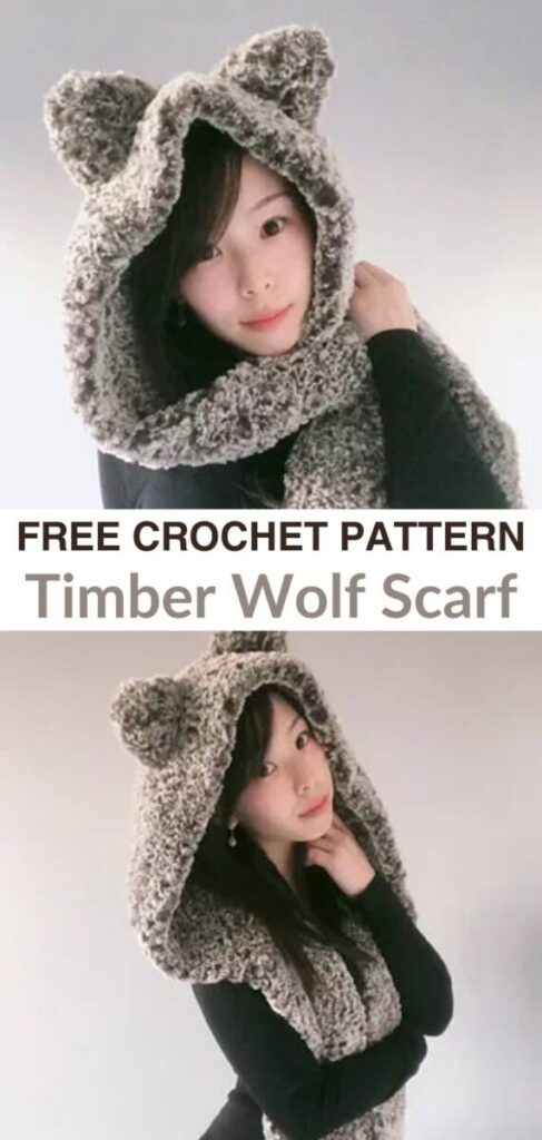 free crochet hooded scarf patterns Pinterest