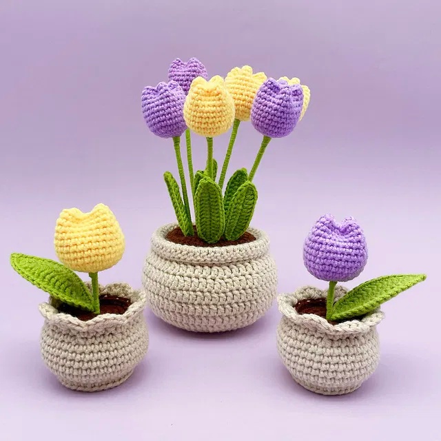 Free Crochet Tulip Flower Patterns