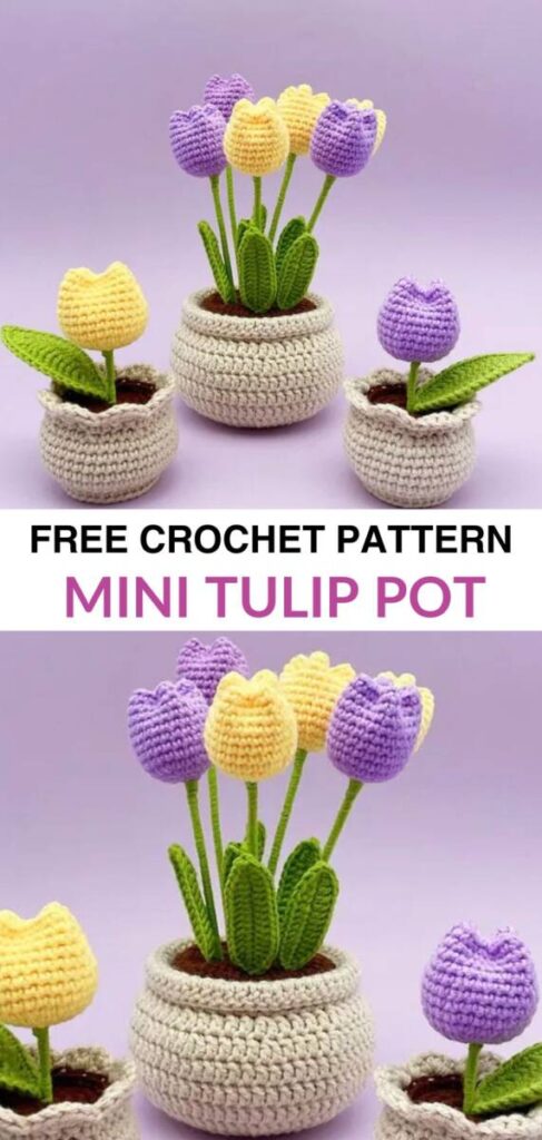 Free Crochet Tulip Flower Patterns Pin