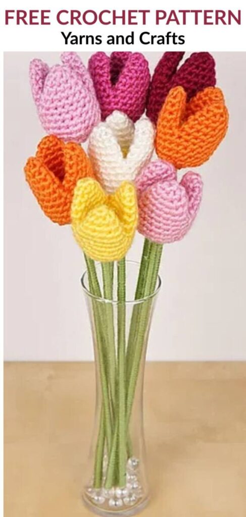 Free Crochet Tulip Flower Patterns Pin