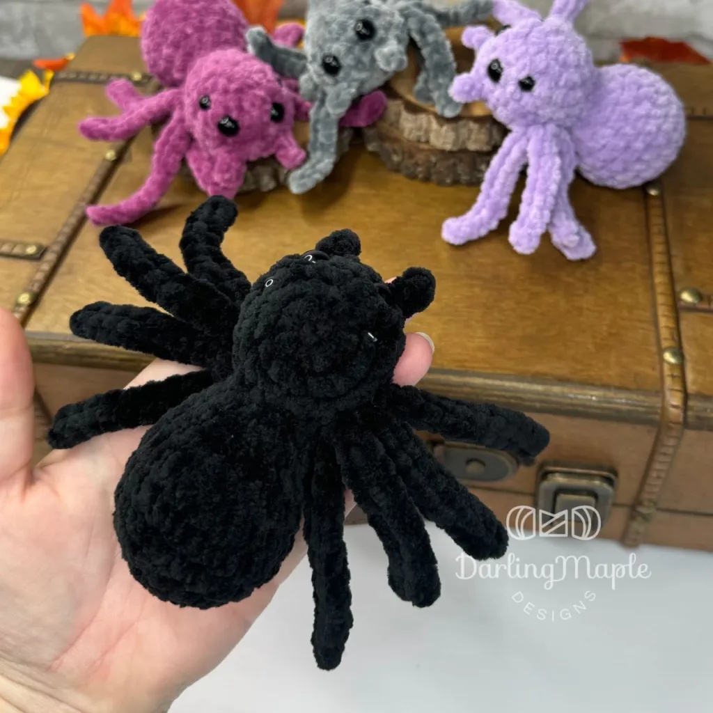 free crochet no-sew amigurumi spider pattern