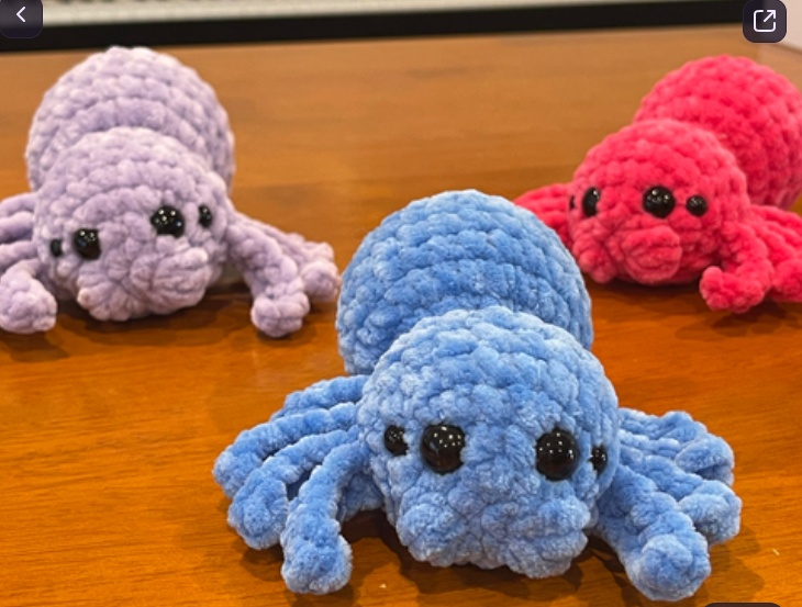 free crochet no-sew amigurumi spider pattern