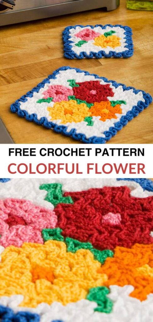 Free Colorful Crochet Flower Patterns Pinterest