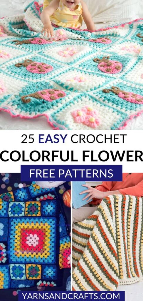 Free Colorful Crochet Flower Patterns Pinterest