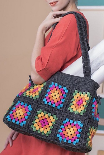 free crochet granny square bag patterns