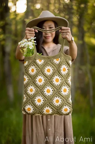 free crochet granny square bag patterns
