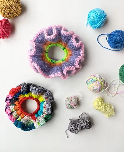 free crochet hair scrunchies patterns