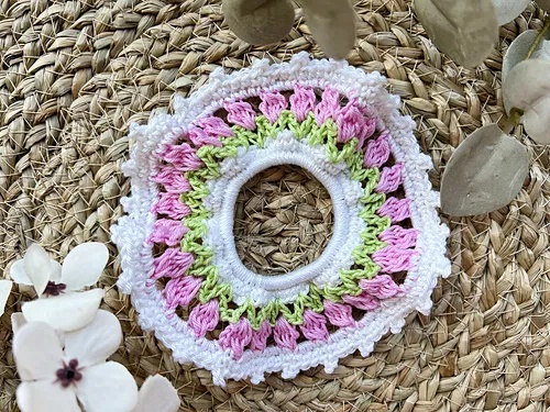 free crochet hair scrunchies patterns