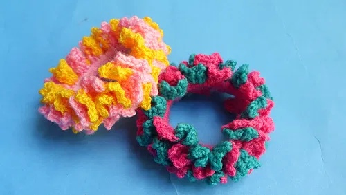 free crochet hair scrunchies patterns