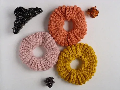 free crochet hair scrunchies patterns