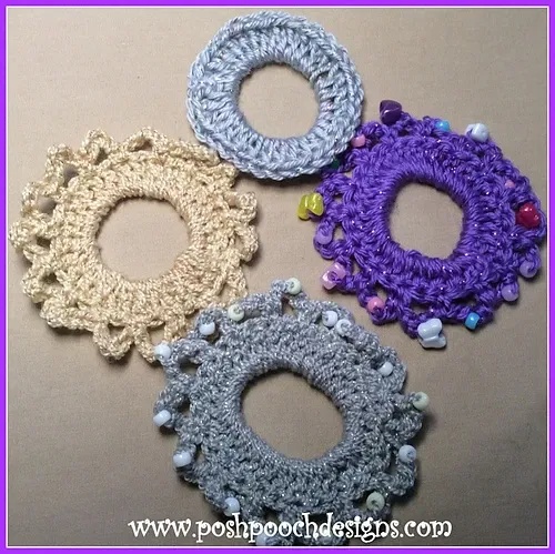 free crochet hair scrunchies patterns