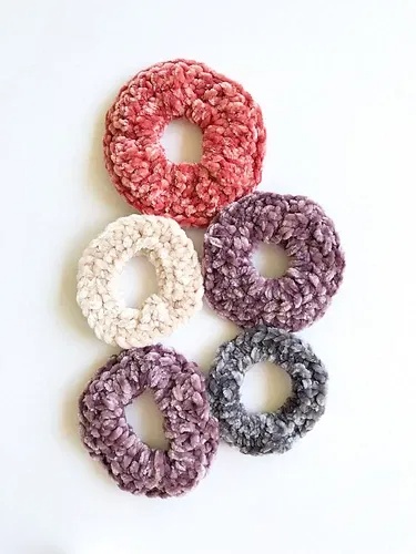 free crochet hair scrunchies patterns