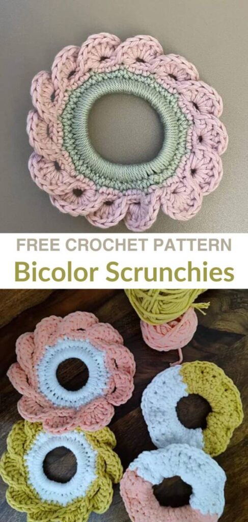 free crochet hair scrunchies patterns Pinterest