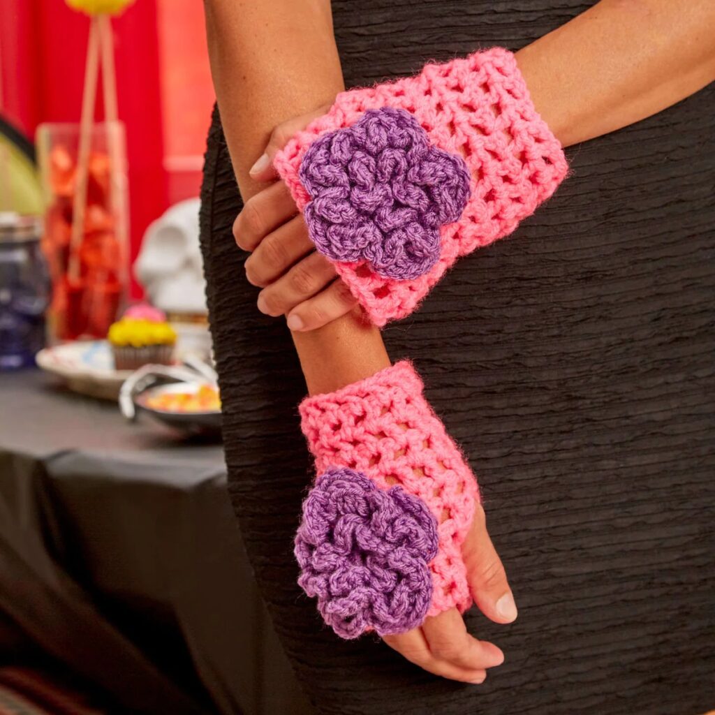 free crochet hand warmer pattern