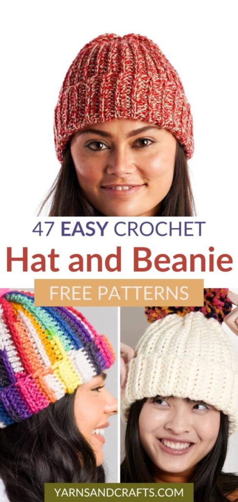 free crochet hat and beanie patterns Pinterest