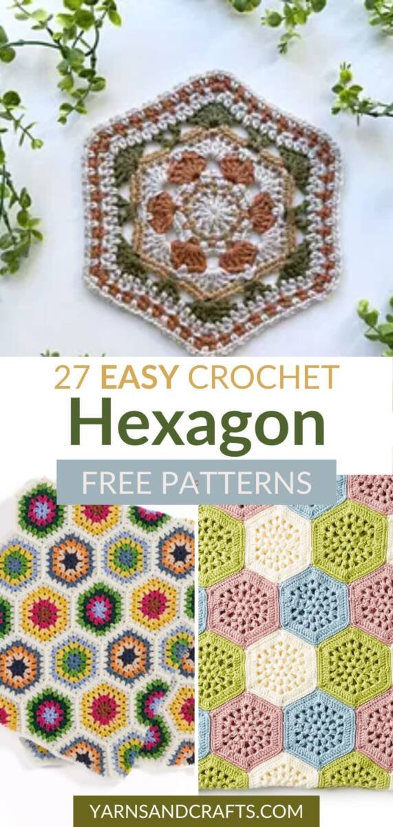 27 Free and Easy Crochet Hexagon Patterns | Yarns and Crafts