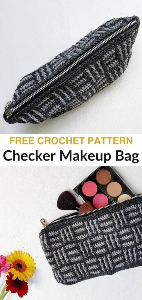 free crochet makeup bag patterns Pinterest