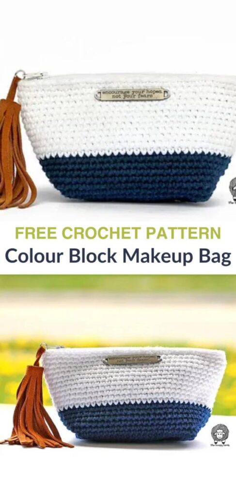 free crochet makeup bag patterns Pinterest