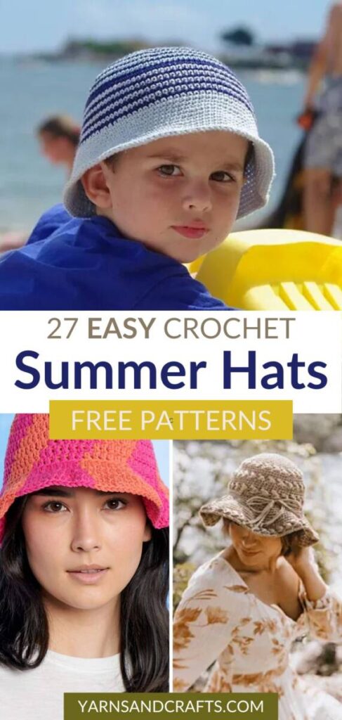 free crochet summer hat patterns Pinterest