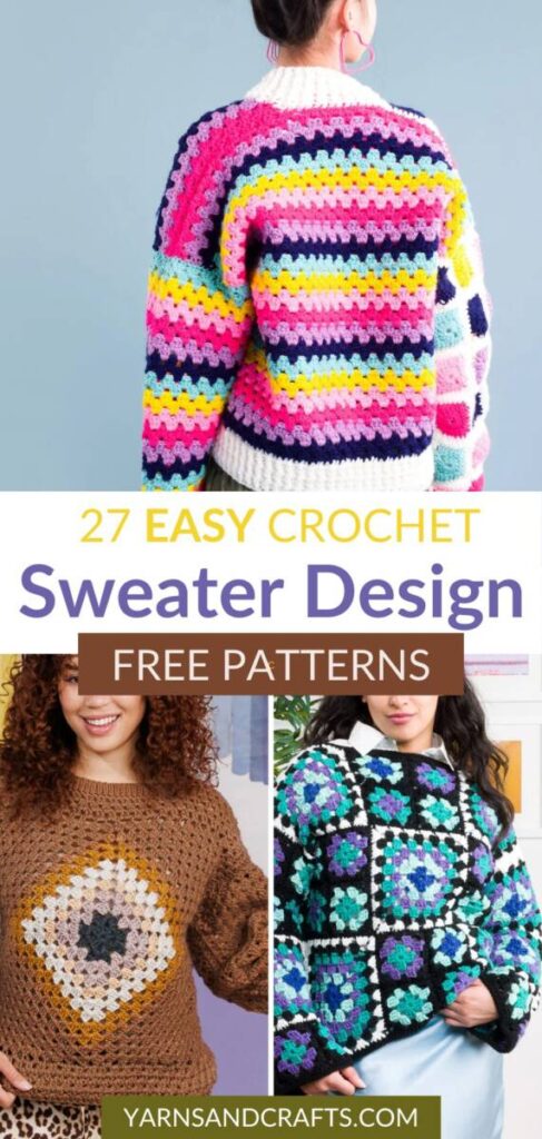 free crochet sweater design patterns Pinterest