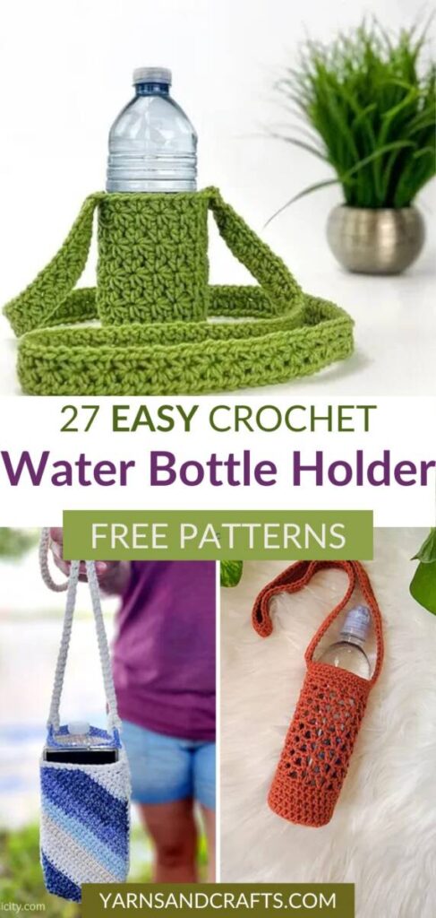 Free crochet water bottle holder patterns Pinterest