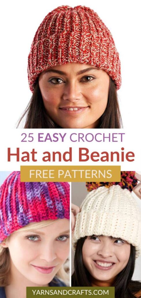 free crochet hat and beanie patterns Pinterest