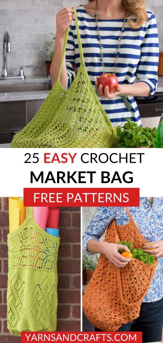 25 Free & Easy Crochet Market Bag Patterns | Yarns and Crafts