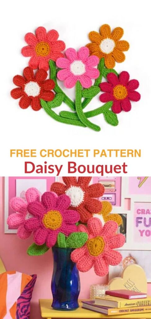 free crochet daisy patterns Pinterest
