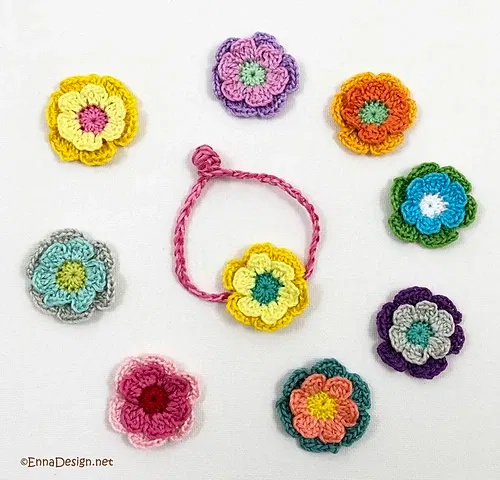 free crochet flower bracelet patterns