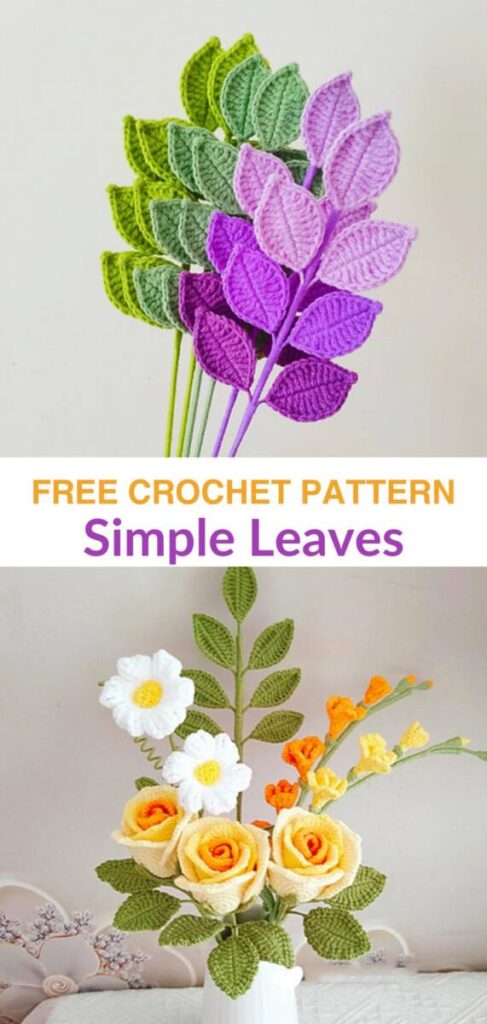 free crochet leaf patterns Pinterest