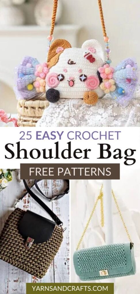 free crochet shoulder bag patterns Pinterest