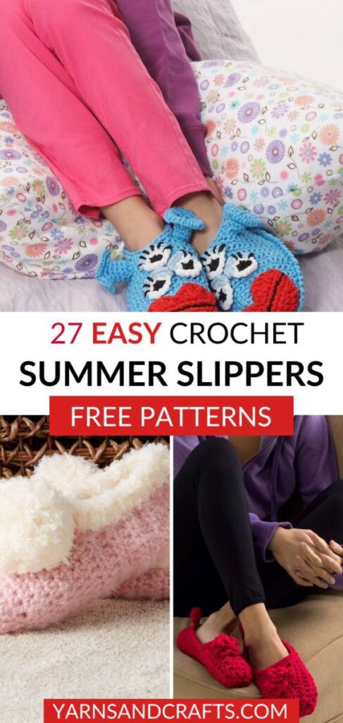 Free Crochet Summer Slippers Patterns Pinterest