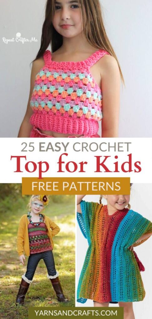 free crochet top for kids patterns Pinterest