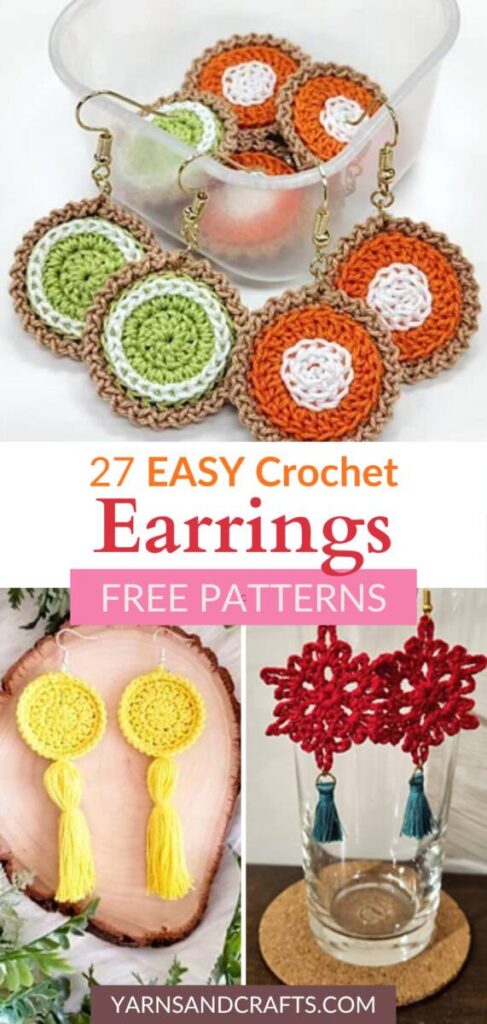 free crochet earring patterns Pinterest