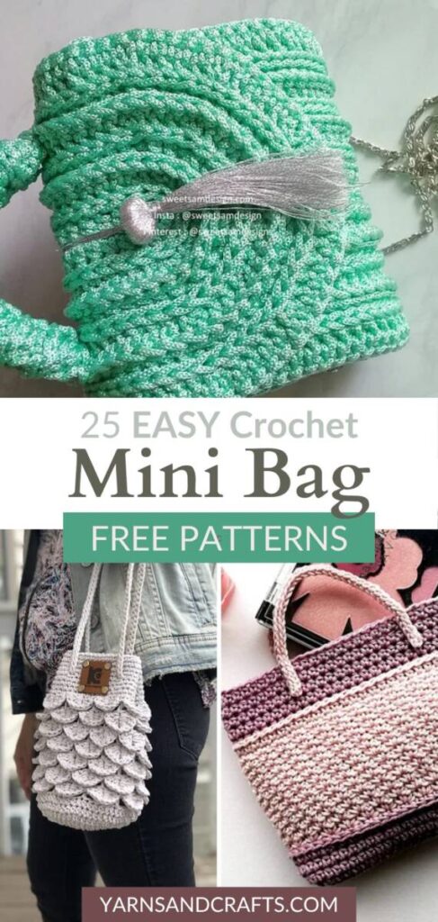 free crochet mini bag patterns Pinterest